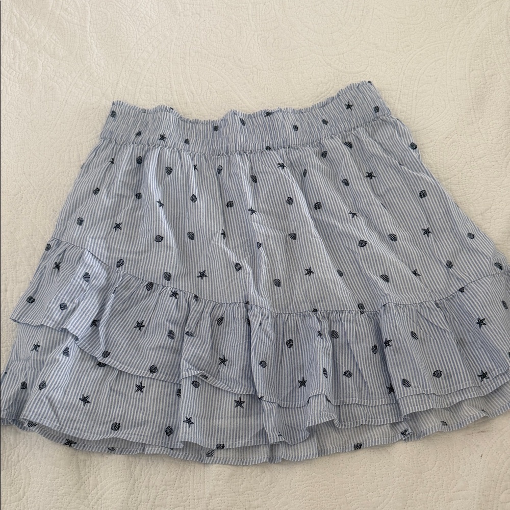 Nautica Blue Striped shell detail Ruffle Skirt